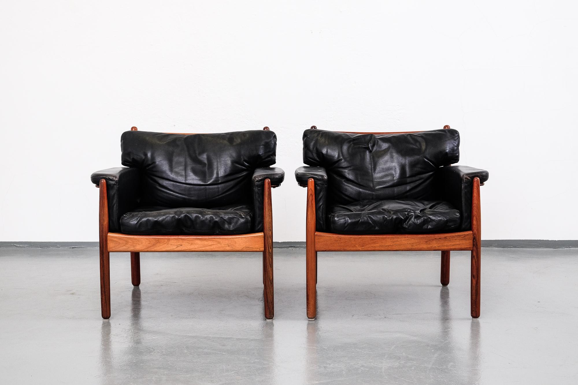 Pair of Gunnar Myrstrand Rosewood Easy Chairs by Källemo, Sweden, 1960s 7