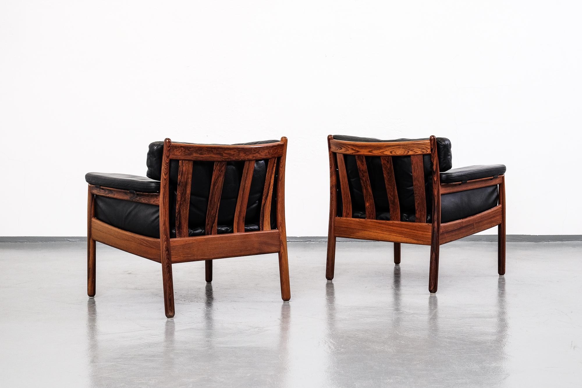 Pair of Gunnar Myrstrand Rosewood Easy Chairs by Källemo, Sweden, 1960s 10