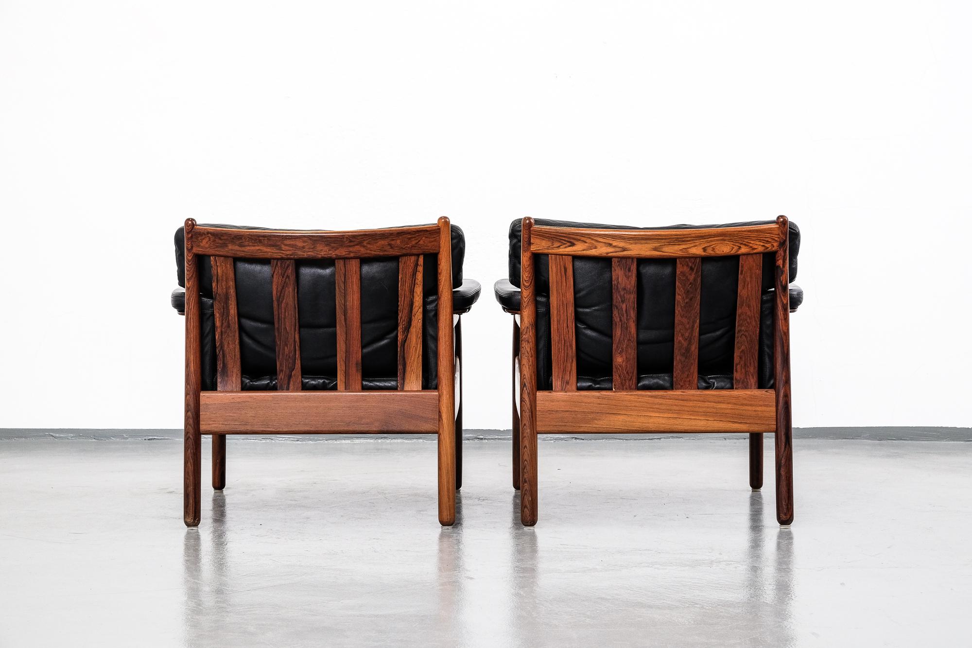 Pair of Gunnar Myrstrand Rosewood Easy Chairs by Källemo, Sweden, 1960s 11