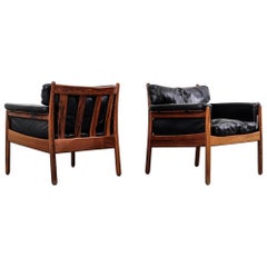 Pair of Gunnar Myrstrand Rosewood Easy Chairs by Källemo, Sweden, 1960s