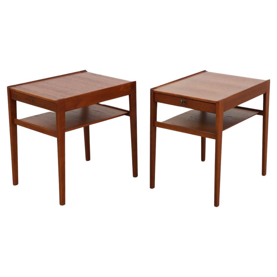 Pair of Sven Engstrom & Gunnar Myrstrand "Dixi" Teak Side Tables for Tingstroms