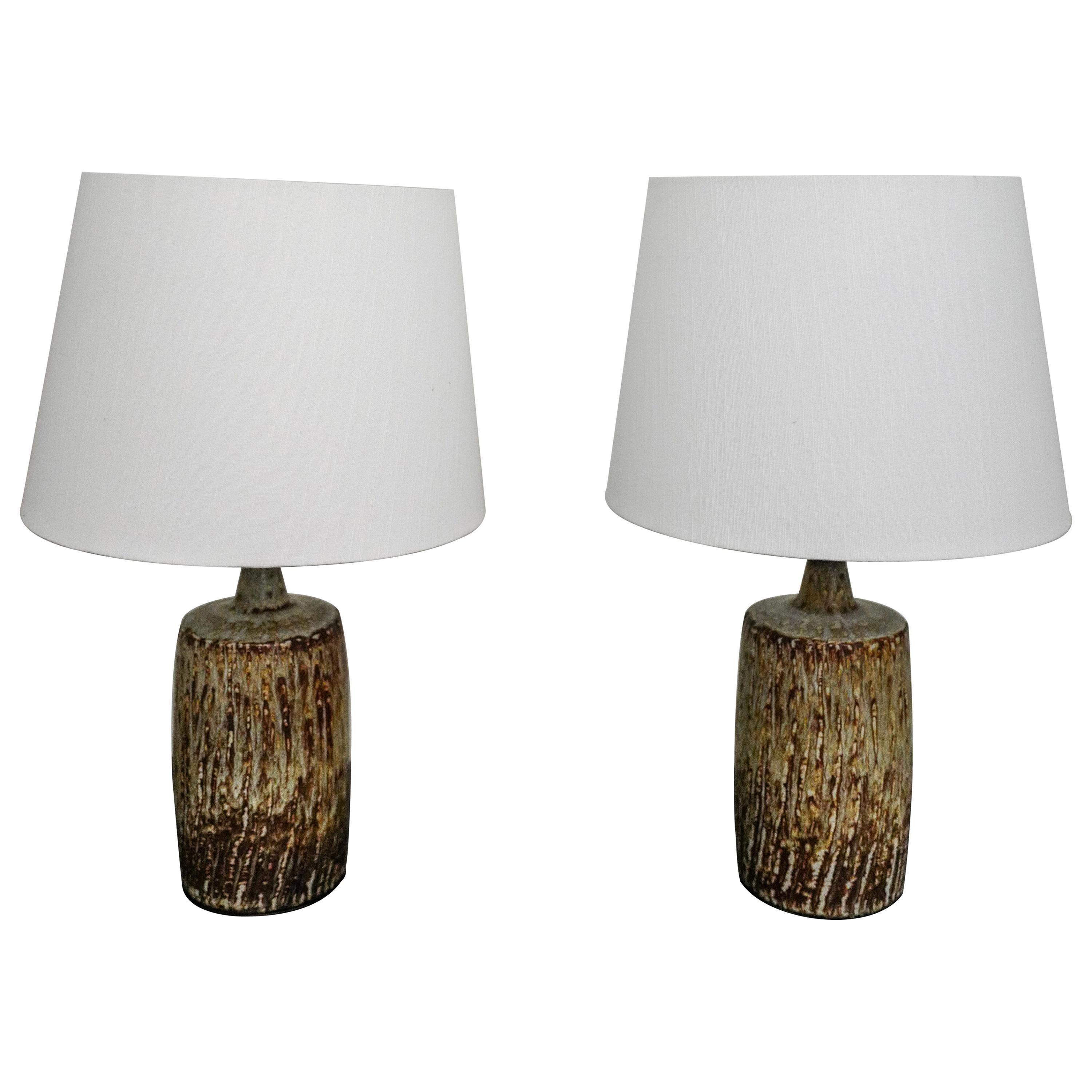 Pair of Gunnar Nylund "Rubus" Ceramic Table Lamps for Rörstrand 1950s, Sweden