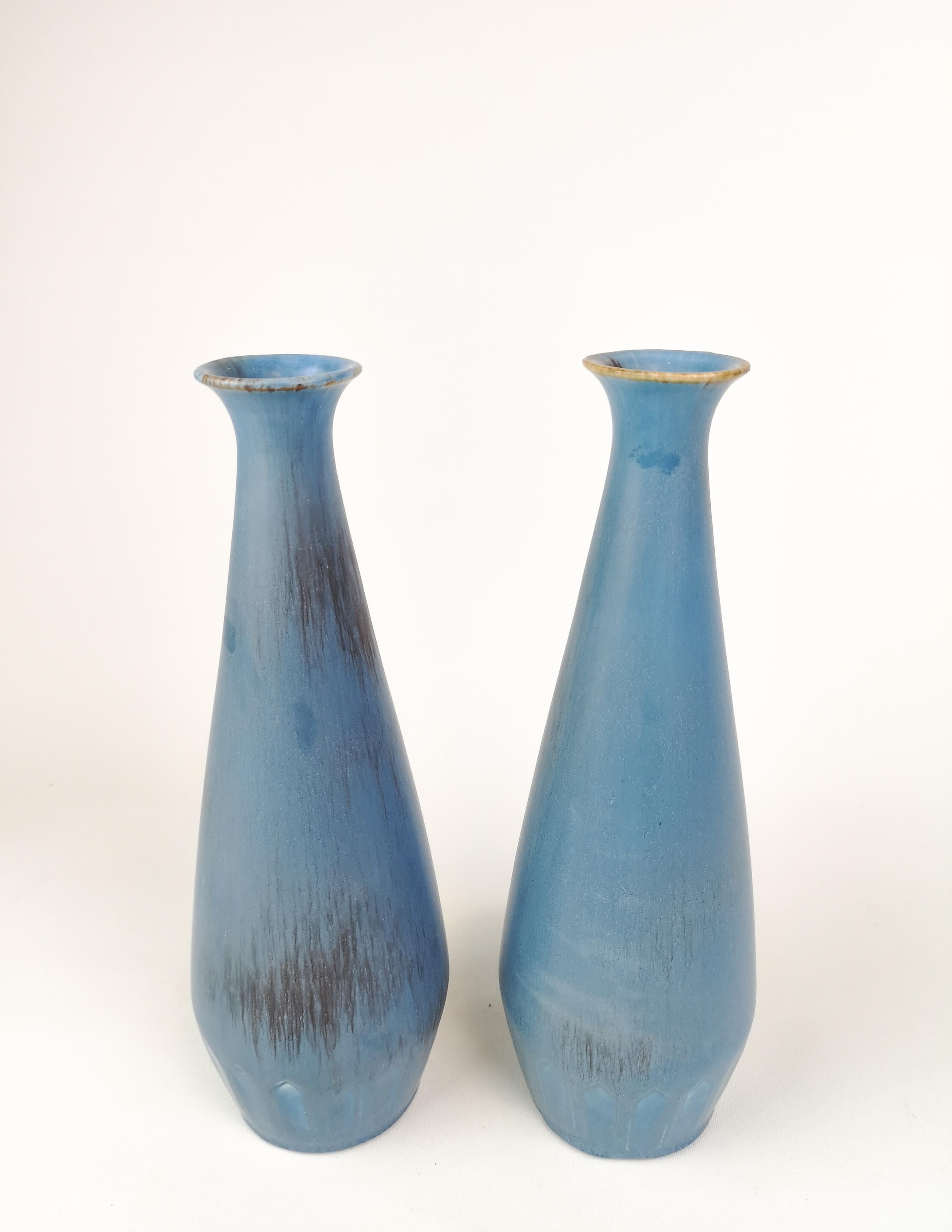 Swedish Pair of Gunnar Nylund Ceramic Vases by Rörstrand in Sweden