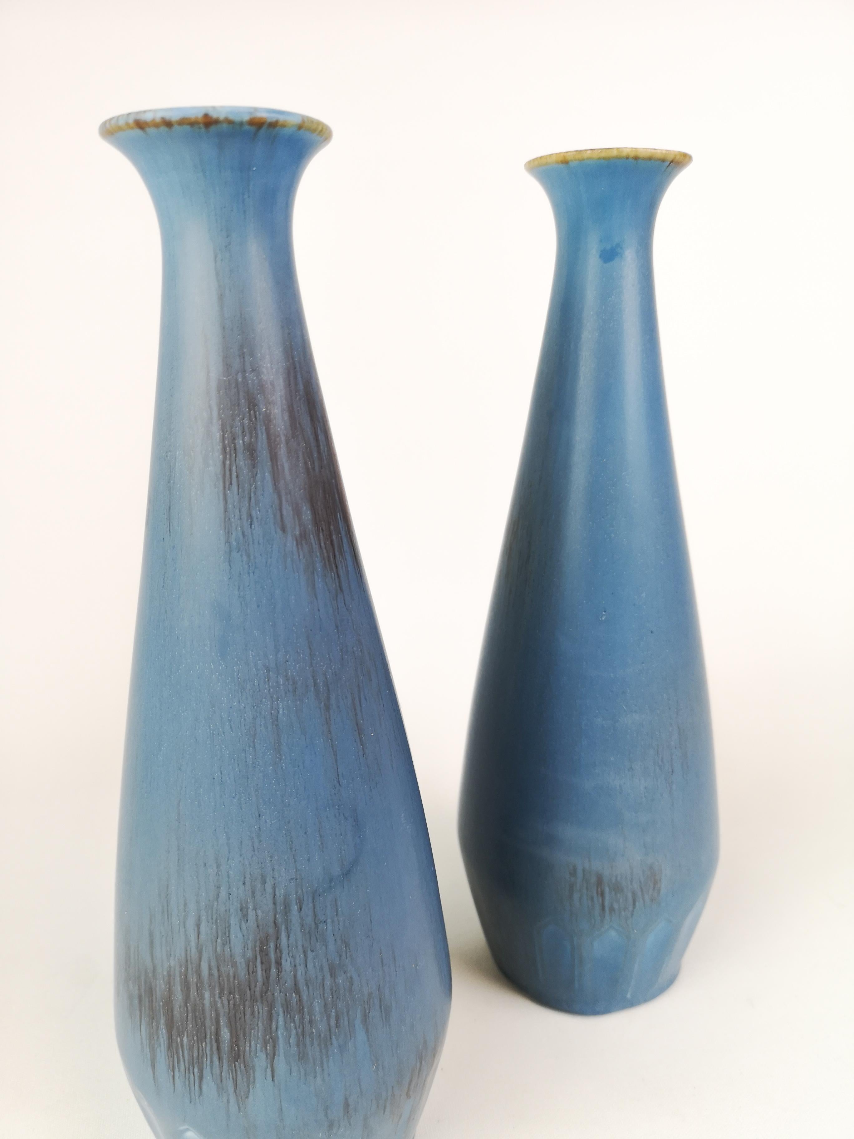 Pair of Gunnar Nylund Ceramic Vases by Rörstrand in Sweden In Good Condition In Hillringsberg, SE