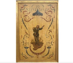 Pair of Gustav Carroll Hand Painted Chinoiserie Panels in Giltwood Frames