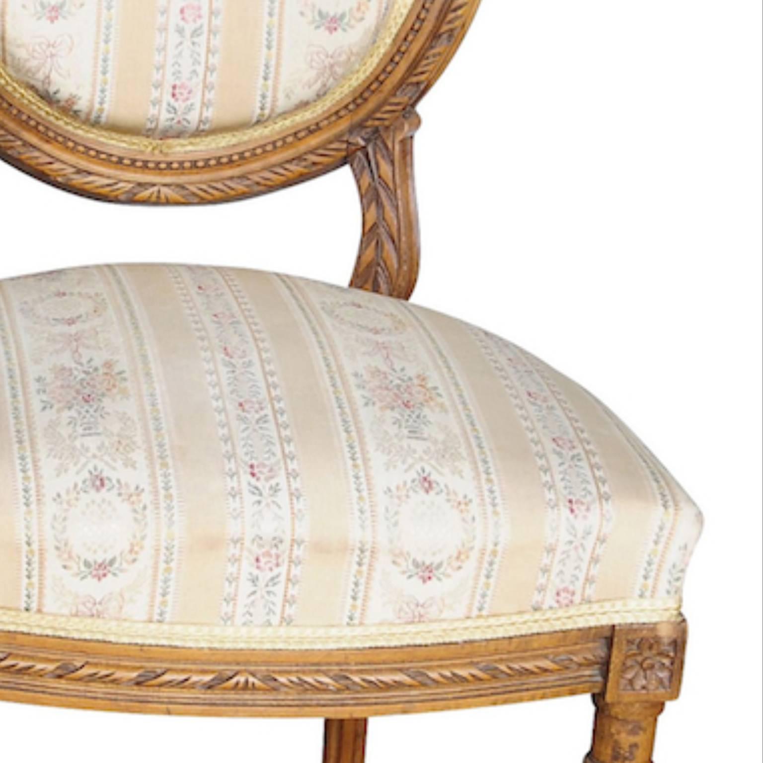 Caning Pair of Gustavian Carved Canework Dining Chairs Natural Finish, Early 1900s For Sale
