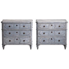 Pair of Gustavian chests, 19th Century