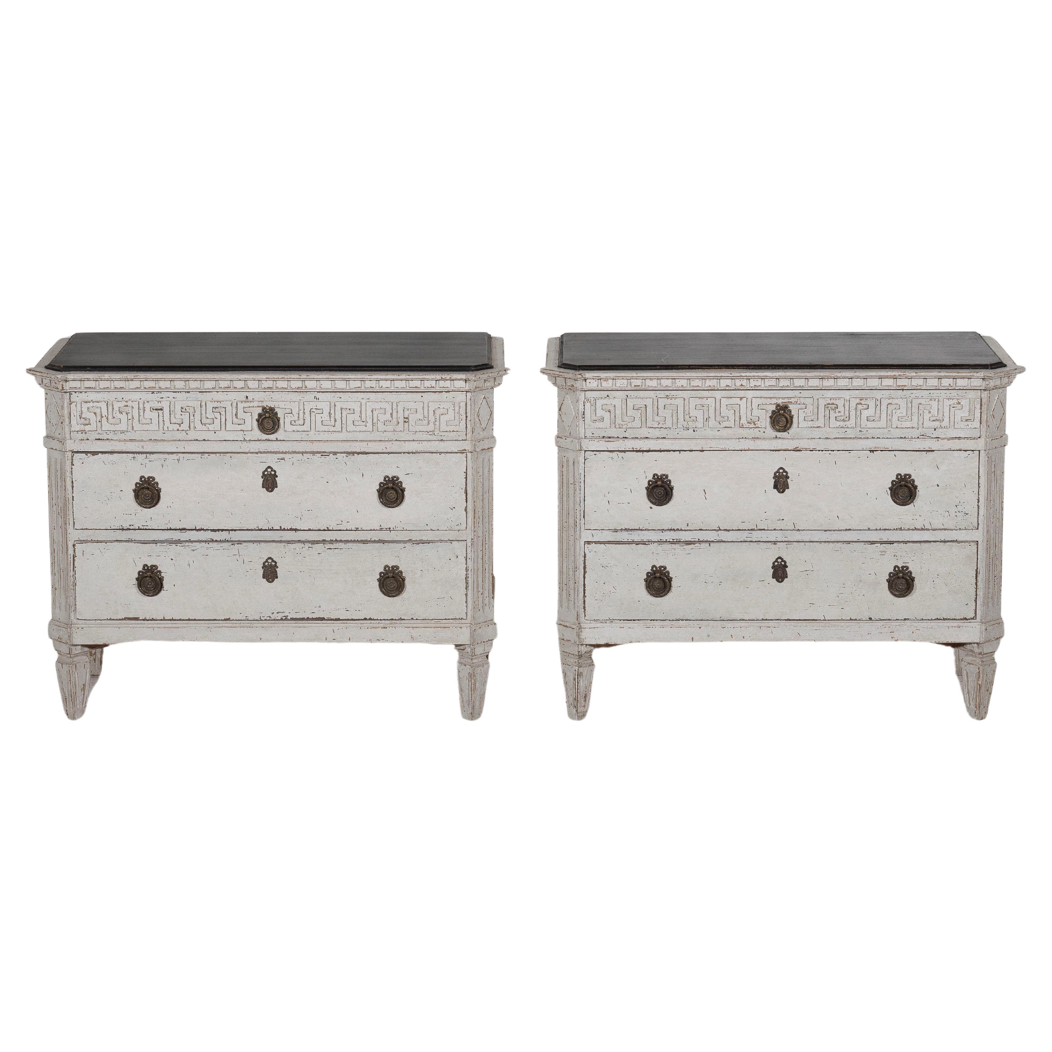 Pair of Gustavian chests, from around 100 years old. For Sale