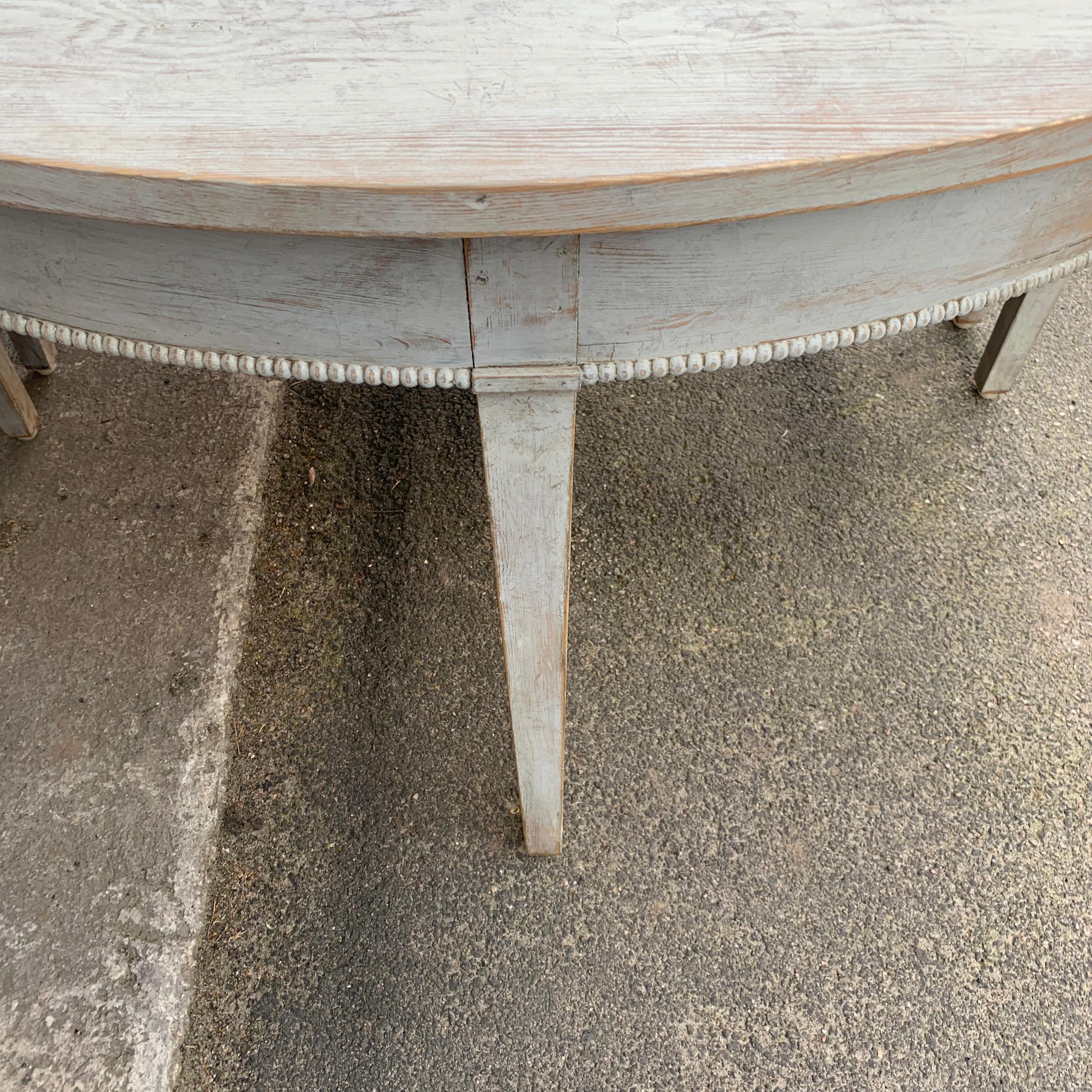 Pair Of 19th Century Gustavian Demilune Console Tables With Two Drawers 4