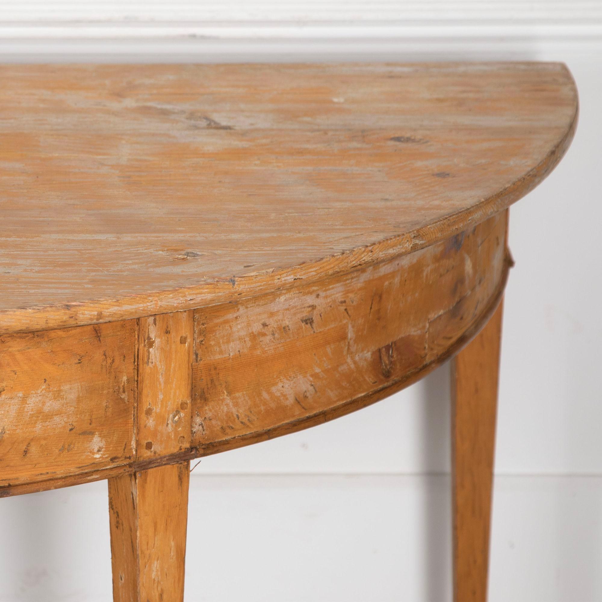 19th Century Pair of Gustavian Demilune Tables For Sale