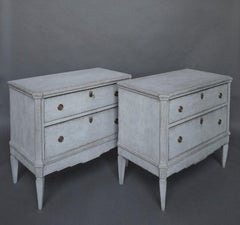 Pair of Gustavian Gray Swedish Commodes