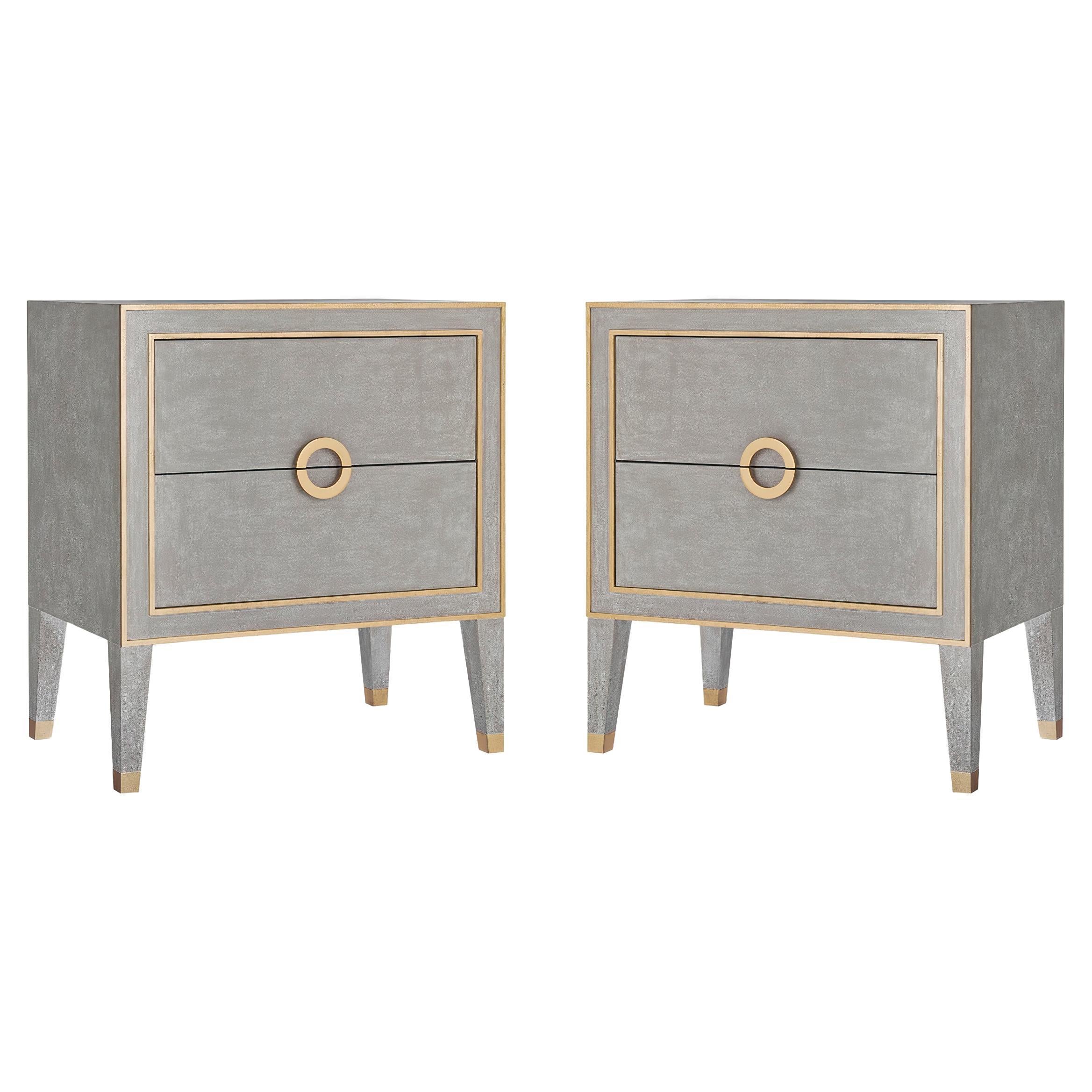 Pair of Gustavian Grey Painted Nightstands