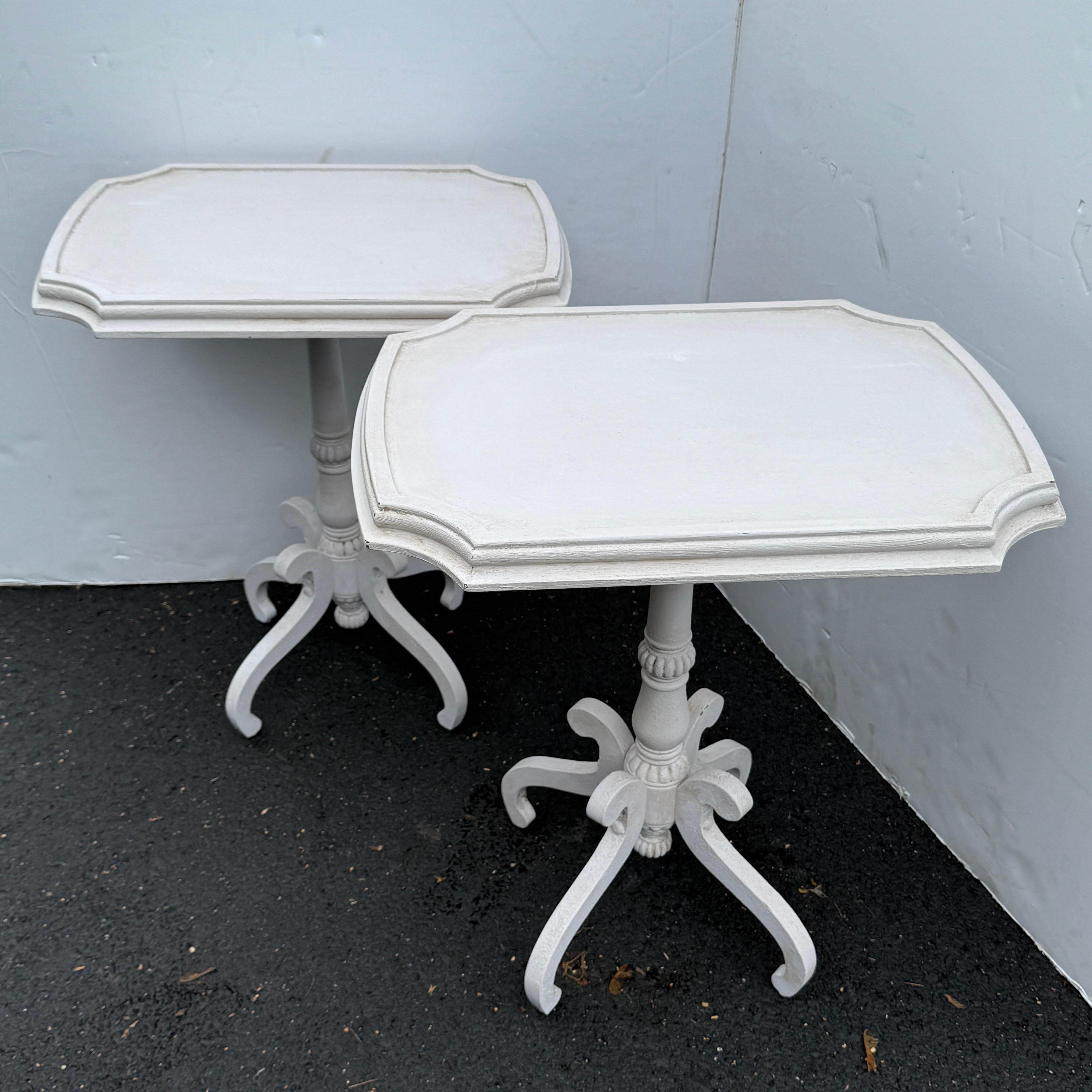 Pair of Painted Side End Tables Bedside For Sale 2