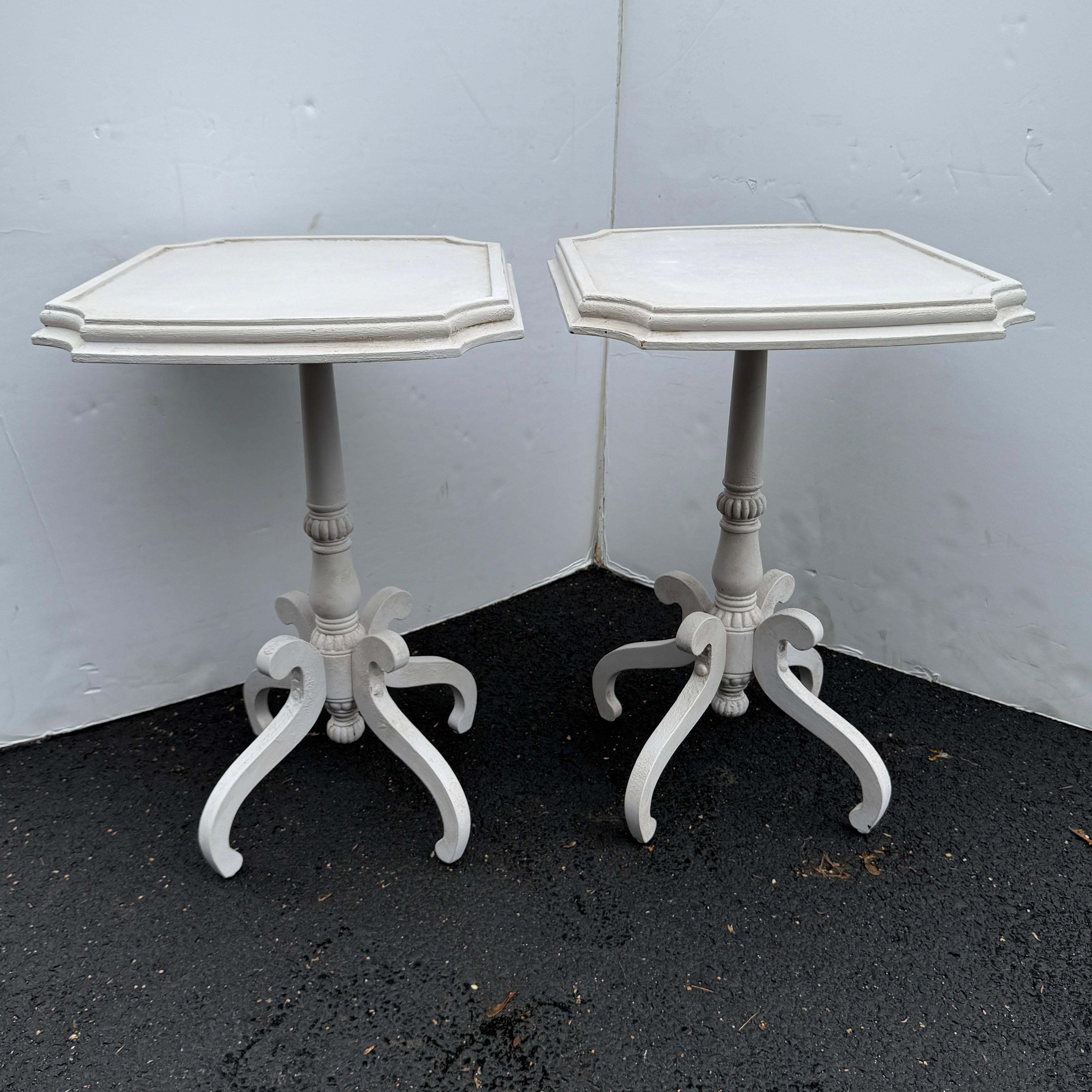 Pair of Painted Side End Tables Bedside For Sale 9