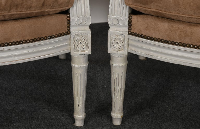 Pair of Gustavian Louis XVI Style Wingback Chairs, 1980s For Sale 4