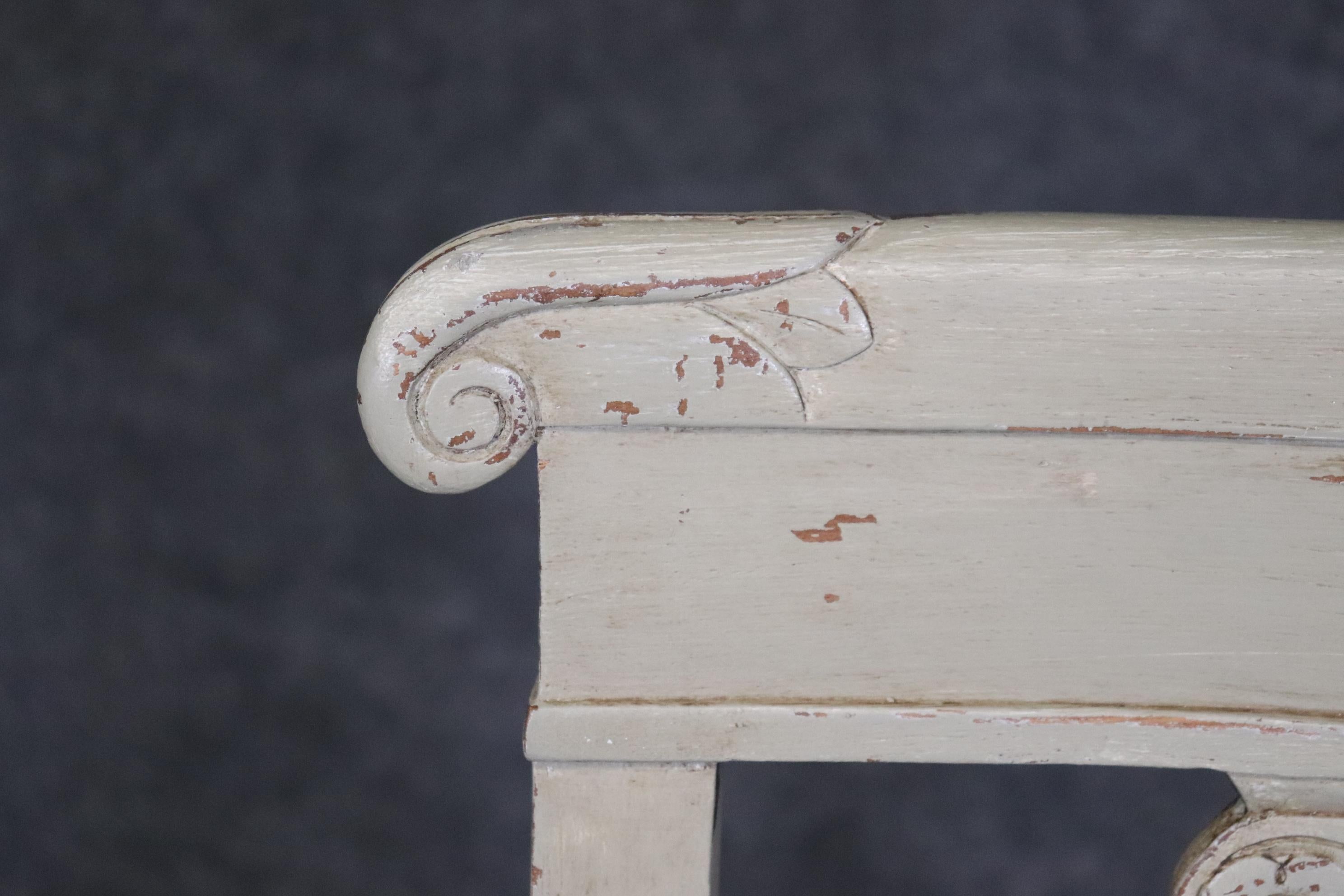 Pair of Gustavian or Swedish Style Gray Painted Side Chairs Circa 1940 For Sale 7