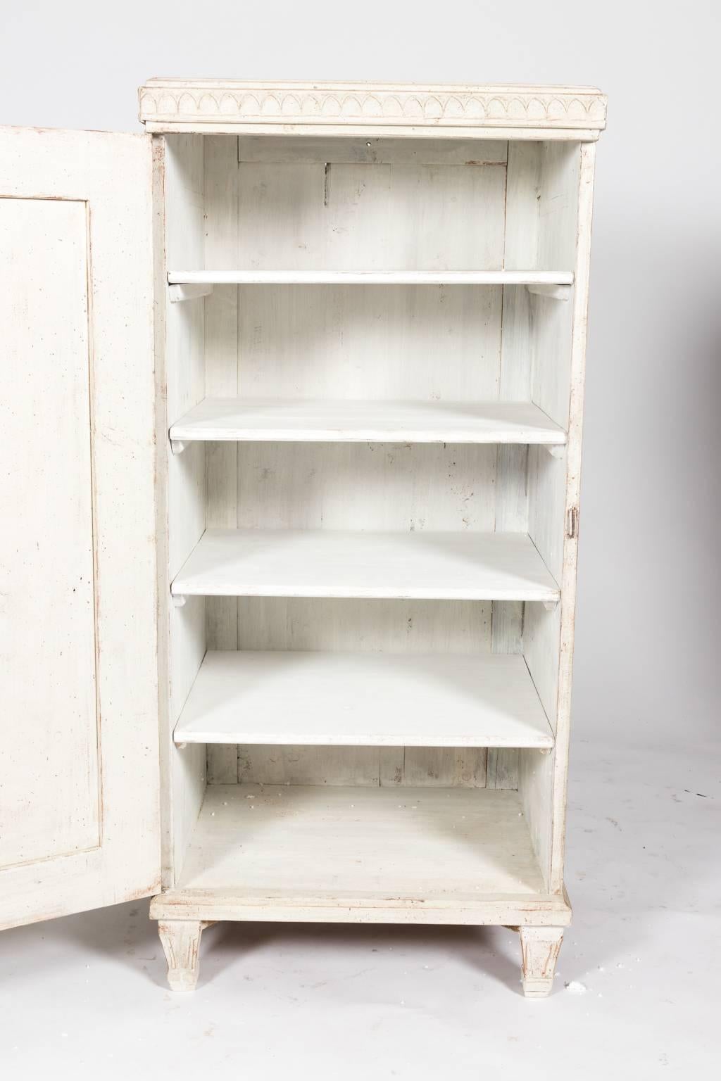 Pair of Gustavian Painted Cupboards For Sale 14