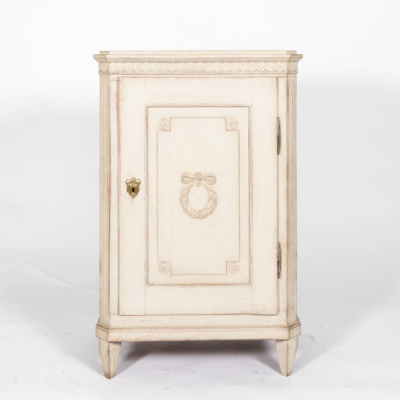 Painted Pair of Gustavian Side Cabinets For Sale