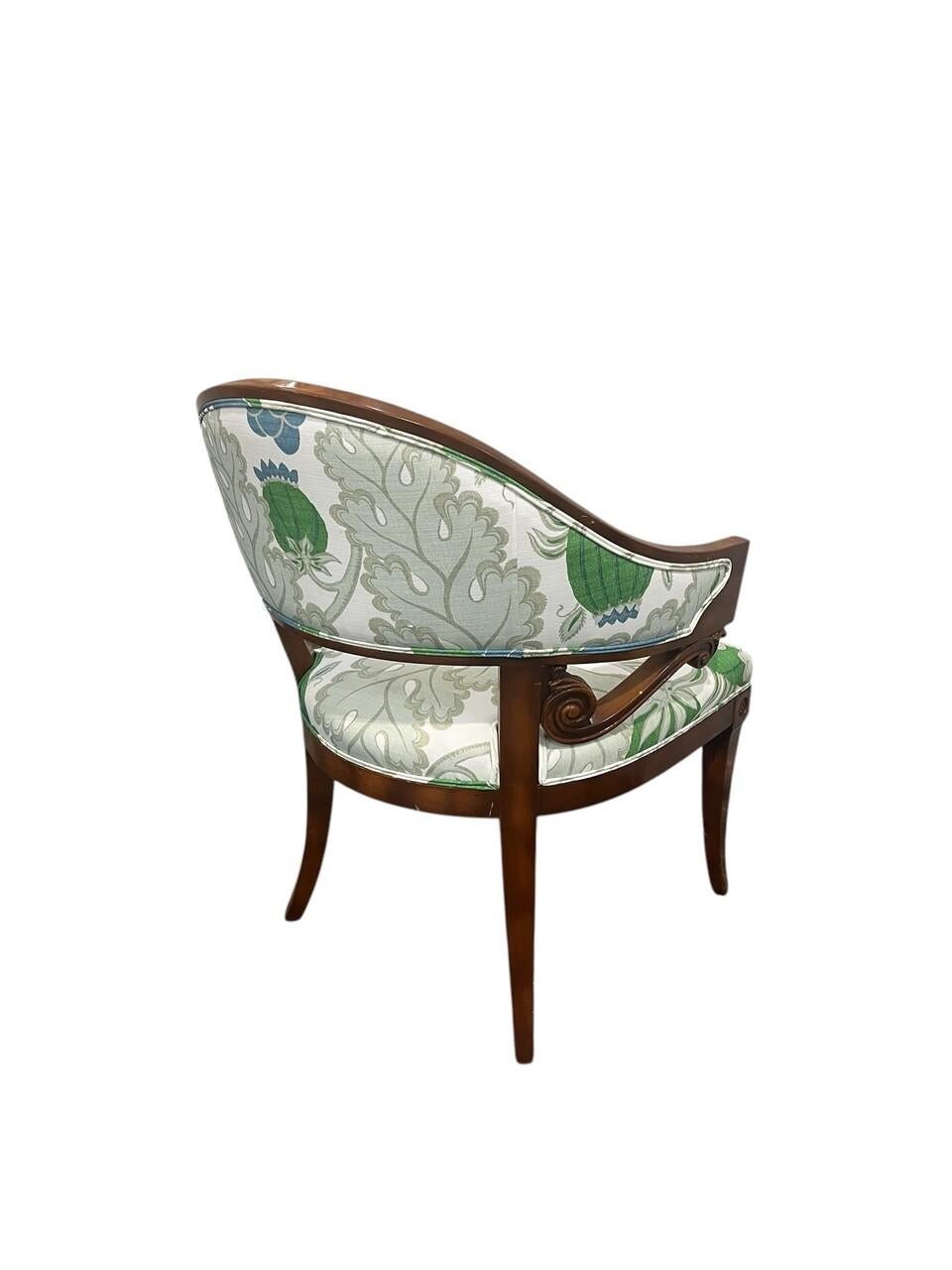 Pair of Gustavian Style Armchairs Newly Upholstered in Christopher Farr Fabric In Good Condition For Sale In Houston, TX