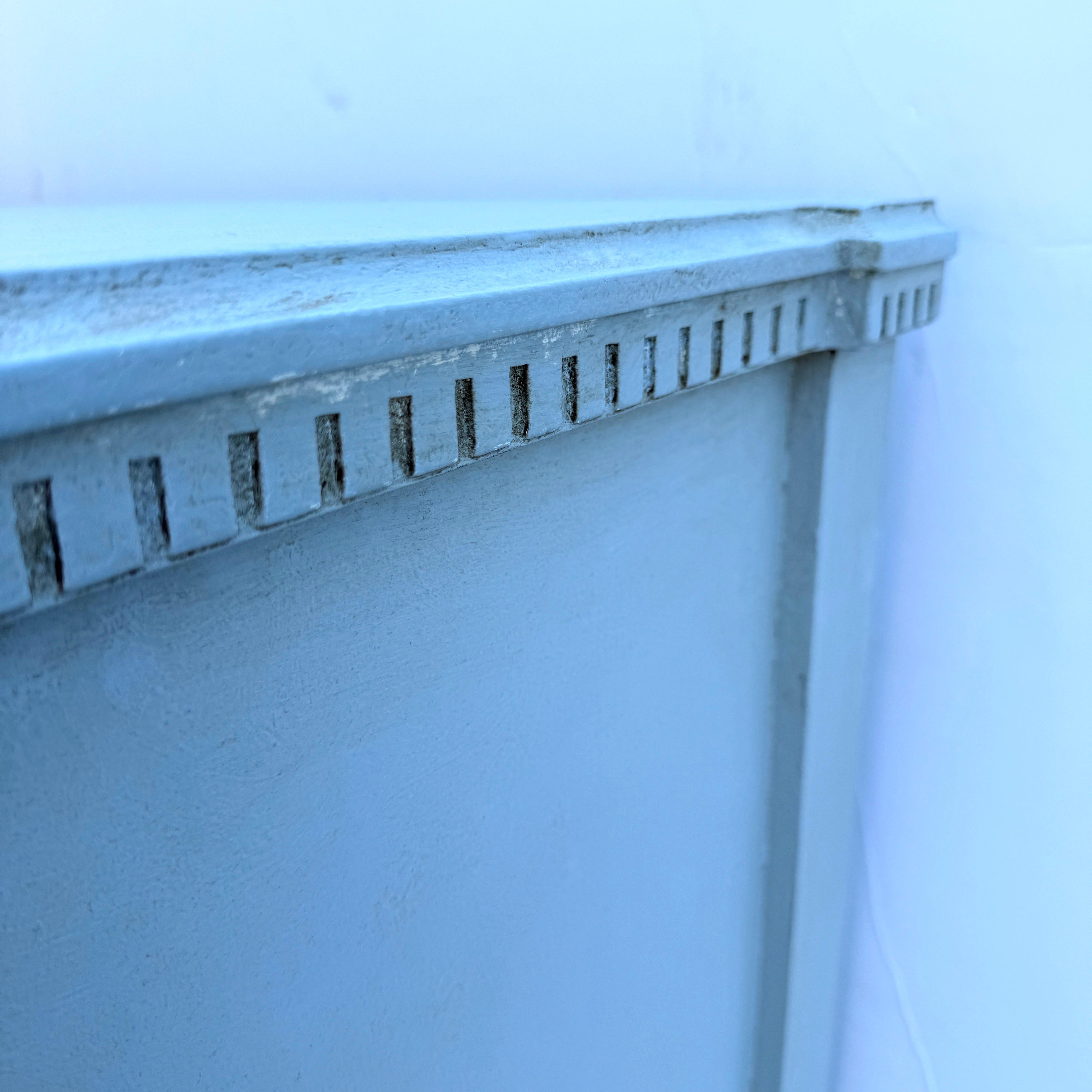 Brass Pair of Gustavian Style Blue Painted Chest of Drawers Commodes For Sale