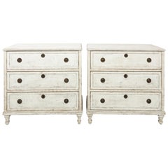 Pair of Gustavian Style Chest of Drawers