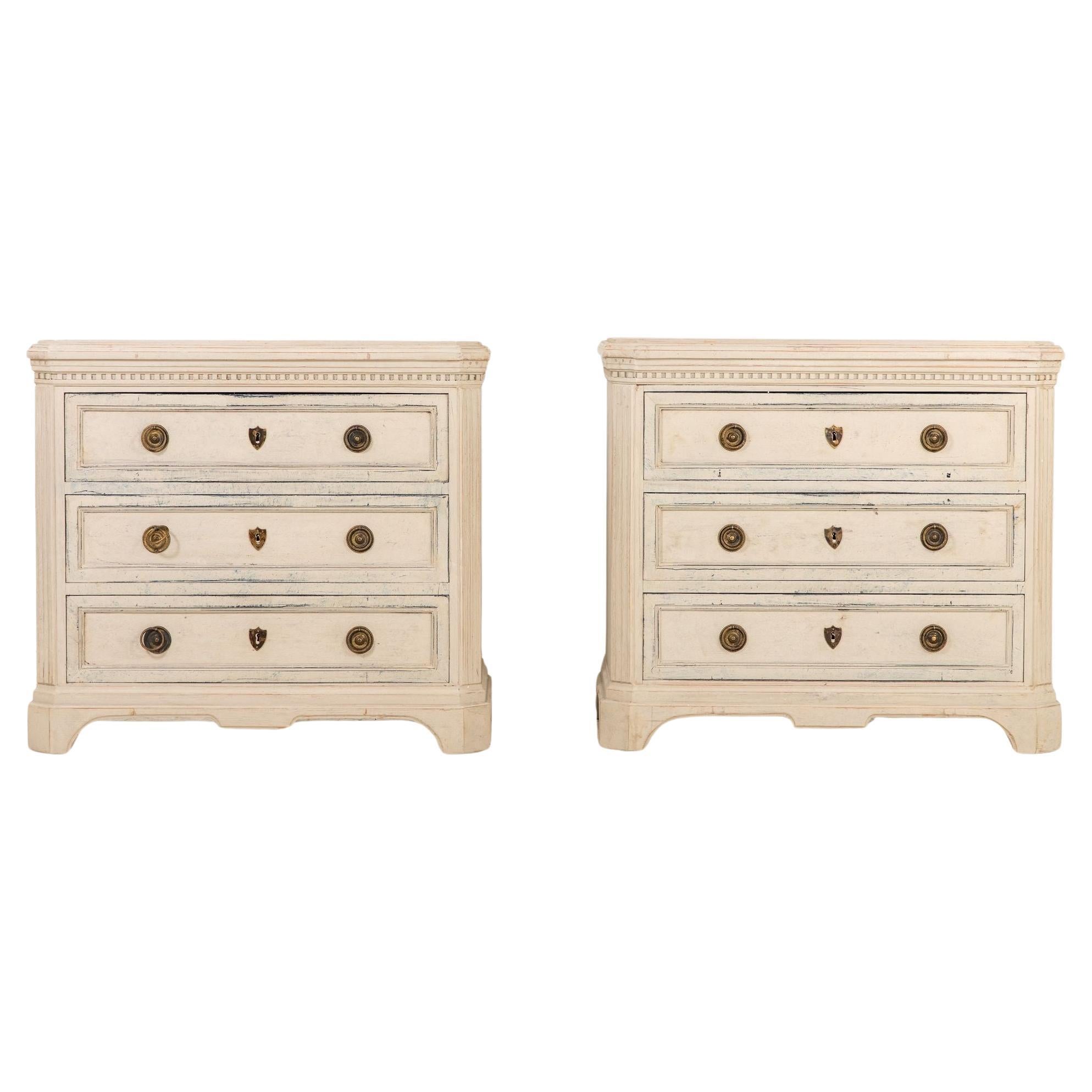 Pair of Gustavian Style Chests of Drawers, Early 20th C. For Sale