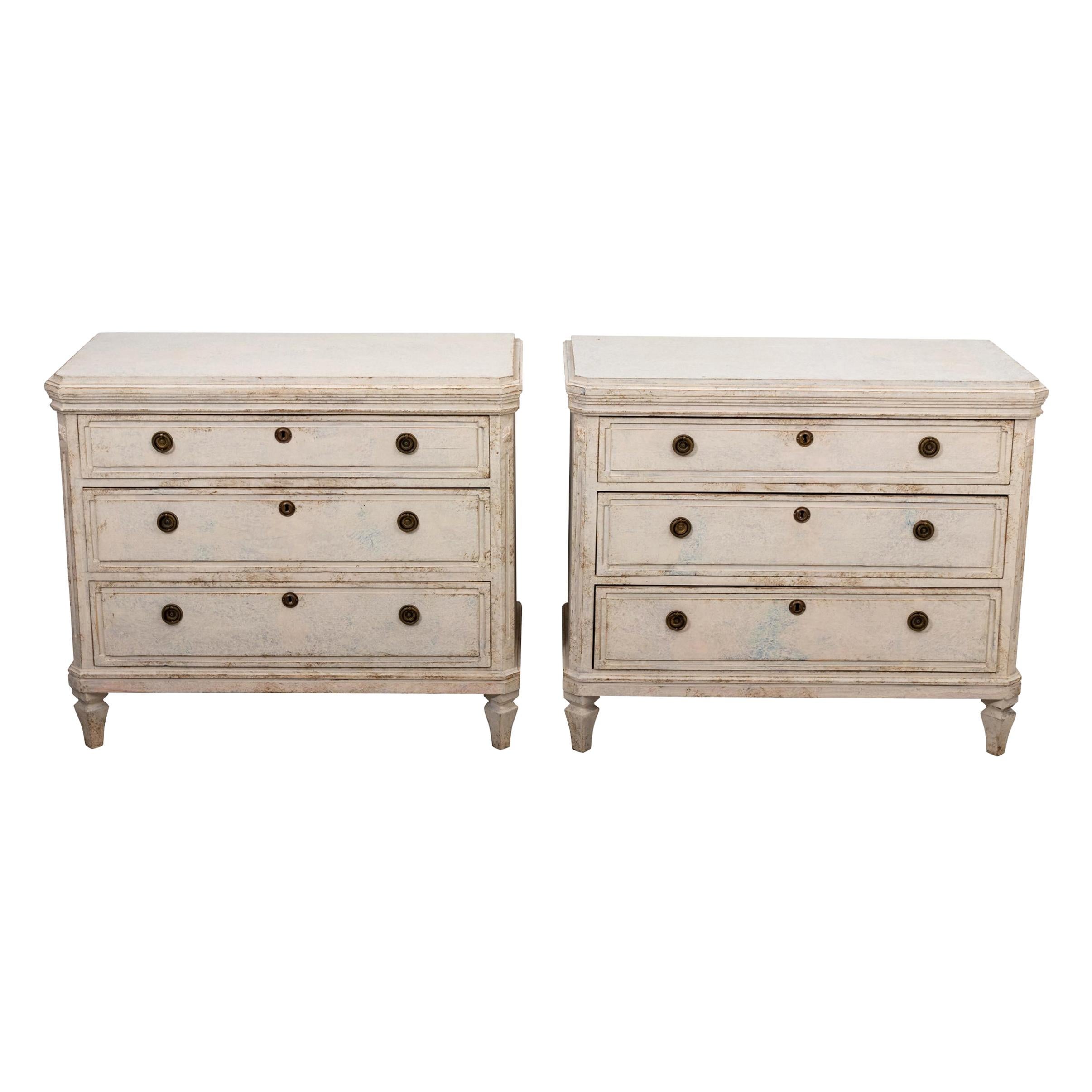 Pair of Gustavian Style Chests of Drawers