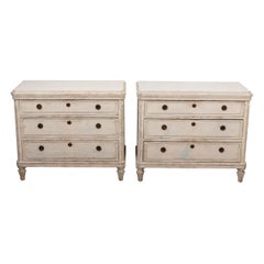 Antique Pair of Gustavian Style Chests of Drawers