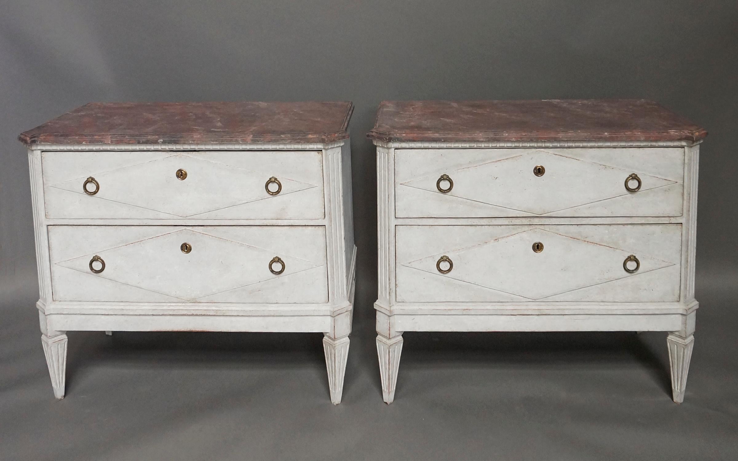 Swedish Pair of Gustavian Style Commodes
