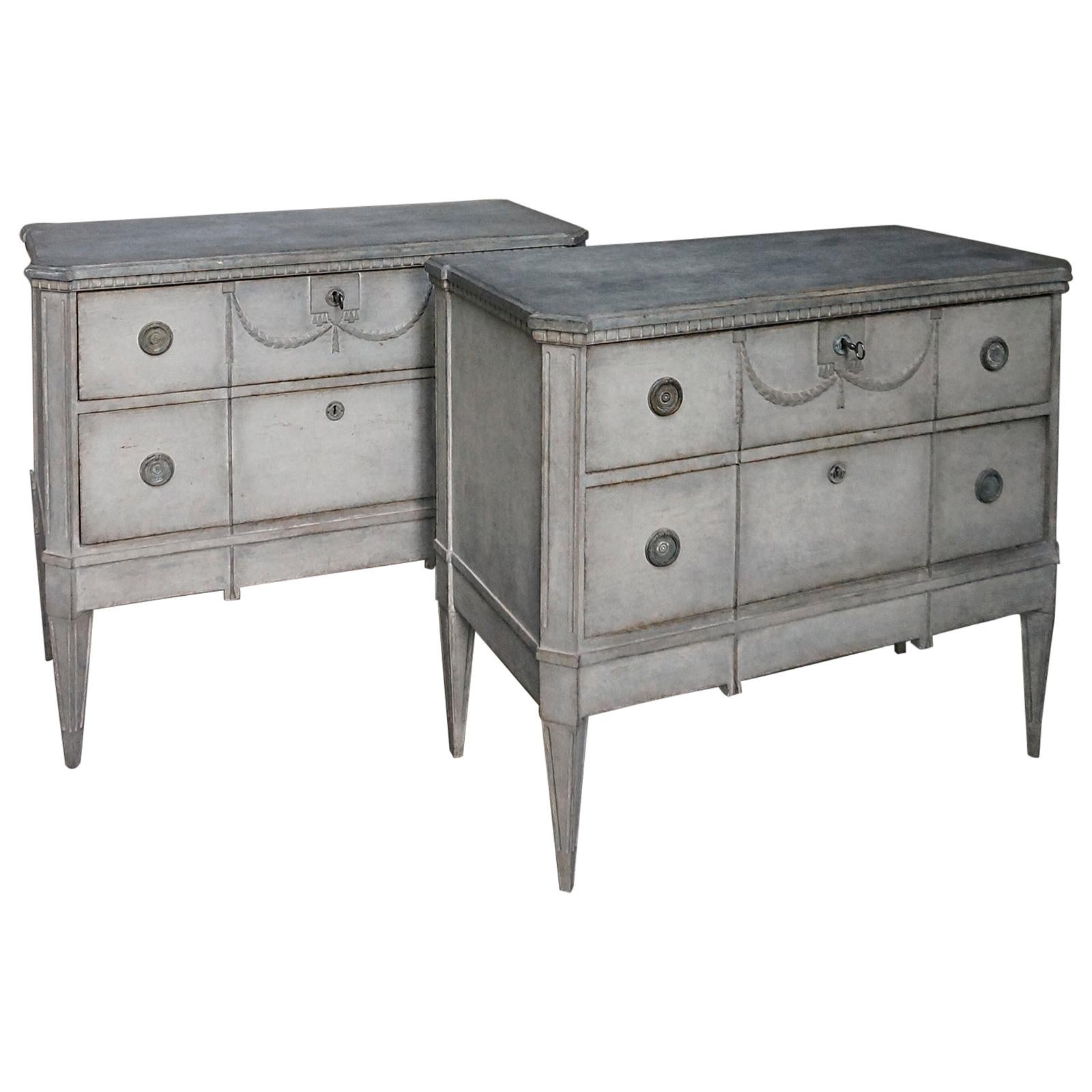 Pair of Gustavian Style Commodes