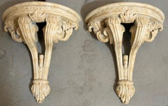 Pair of Gustavian Style Lacquered  Wall Brackets, Late 20th Century