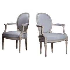 Paar Medaillon-Stühle im Gustavianischen Stil, spätes 19. Jahrhundert
