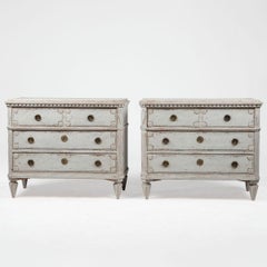 Pair of Gustavian-Style Painted Commodes