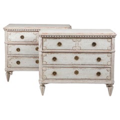 Pair of Gustavian-Style Painted Commodes
