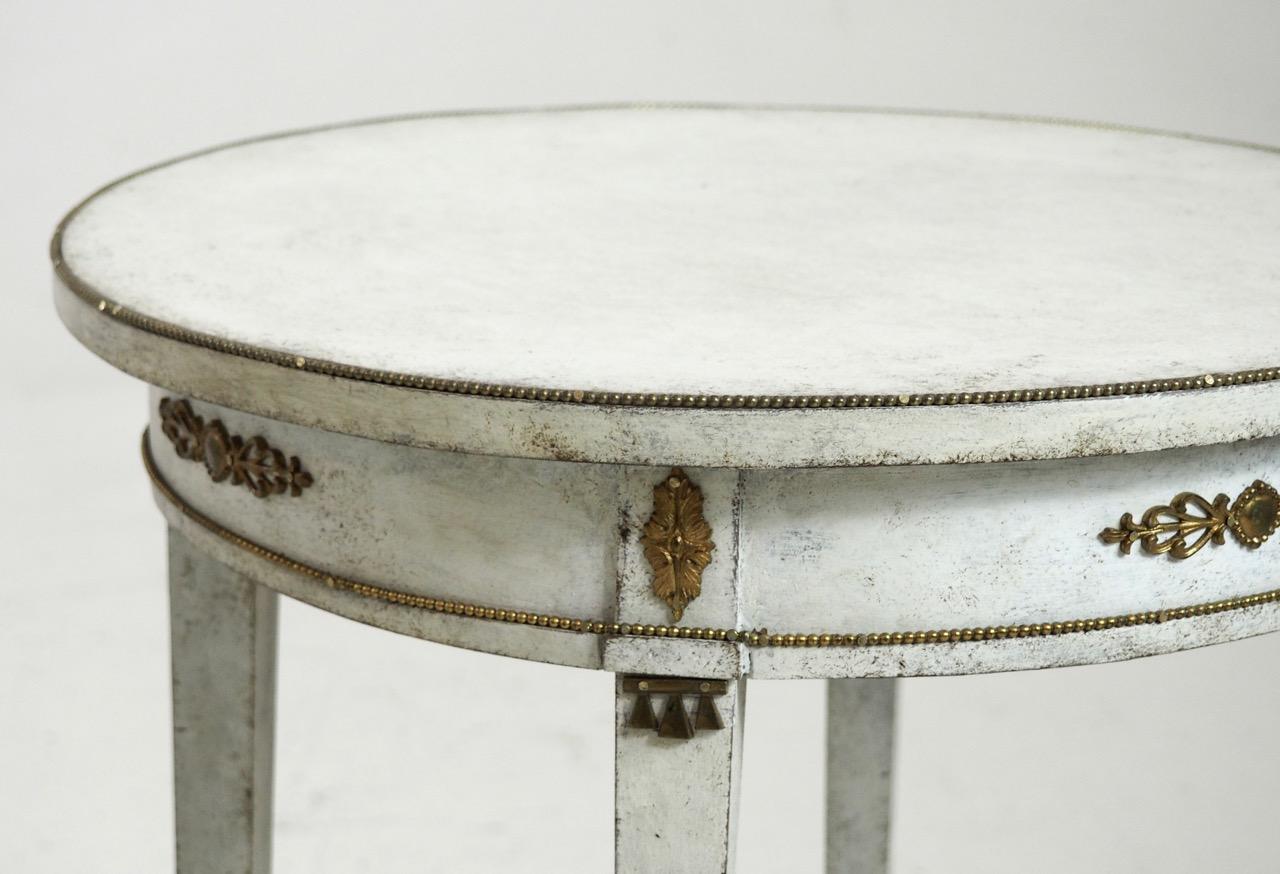 Pair of Gustavian style side tables, bronze mounted, 19th century.