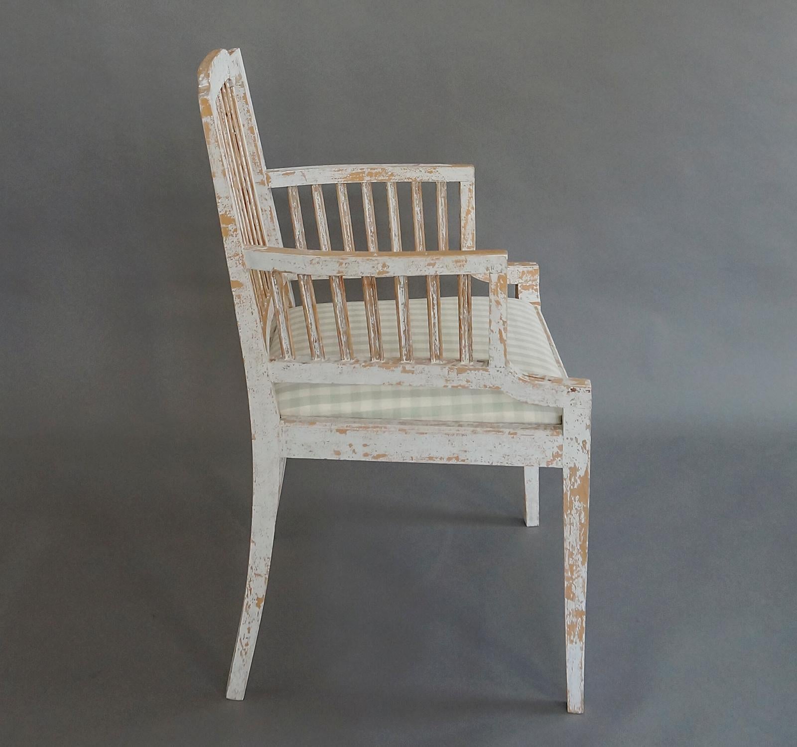 Hand-Carved Pair of Gustavian Style Stick-Back Chairs