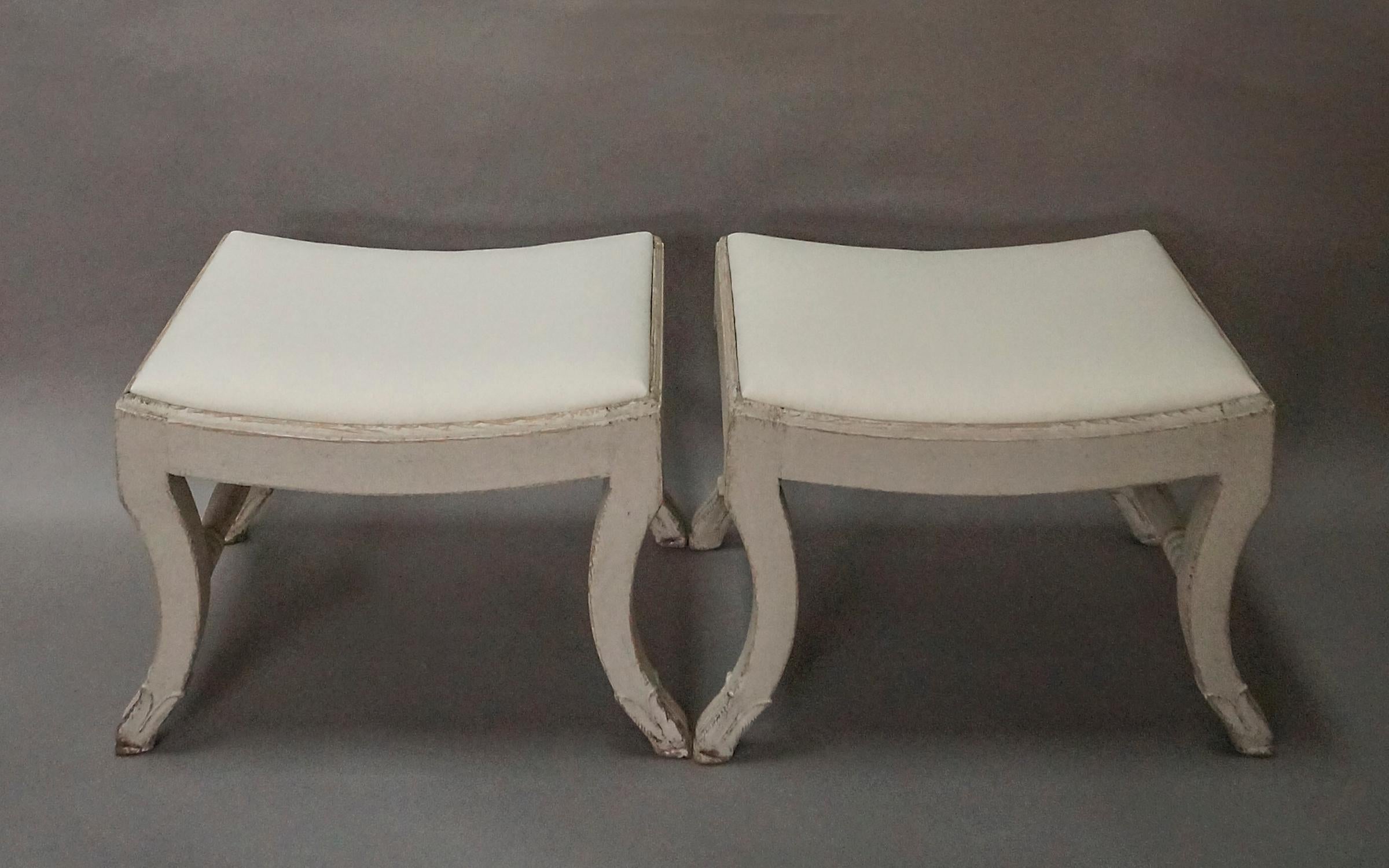 Pair of Gustavian Style Swedish Stools (Gustavianisch)