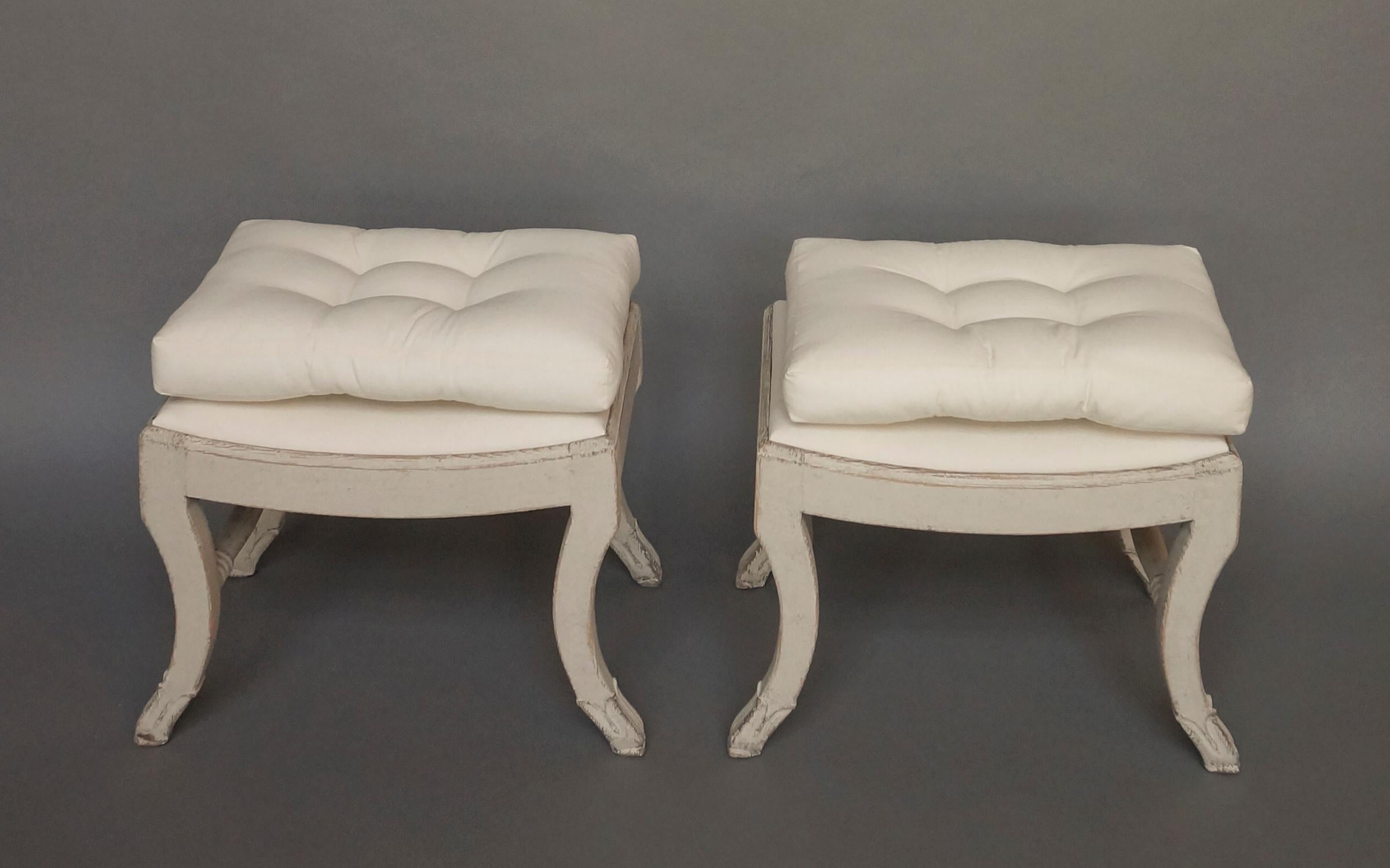 Pair of Gustavian Style Swedish Stools 1