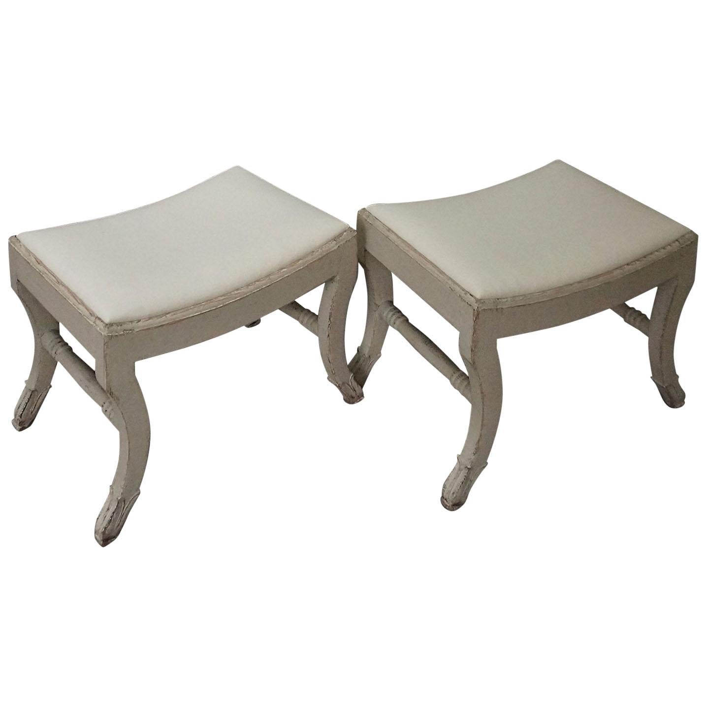 Pair of Gustavian Style Swedish Stools