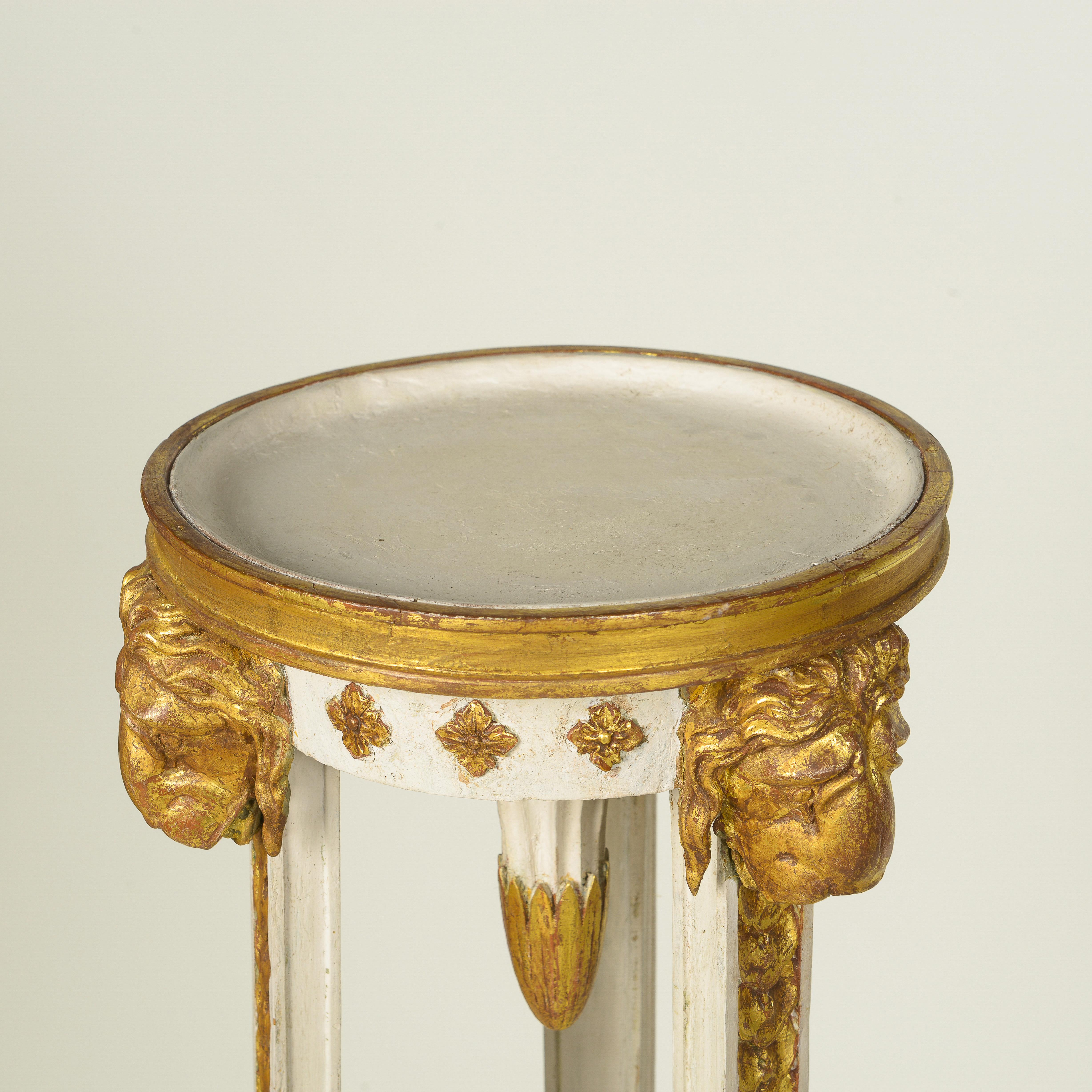 Pair of Gustavian White and Parcel Gilt Torcheres For Sale 4