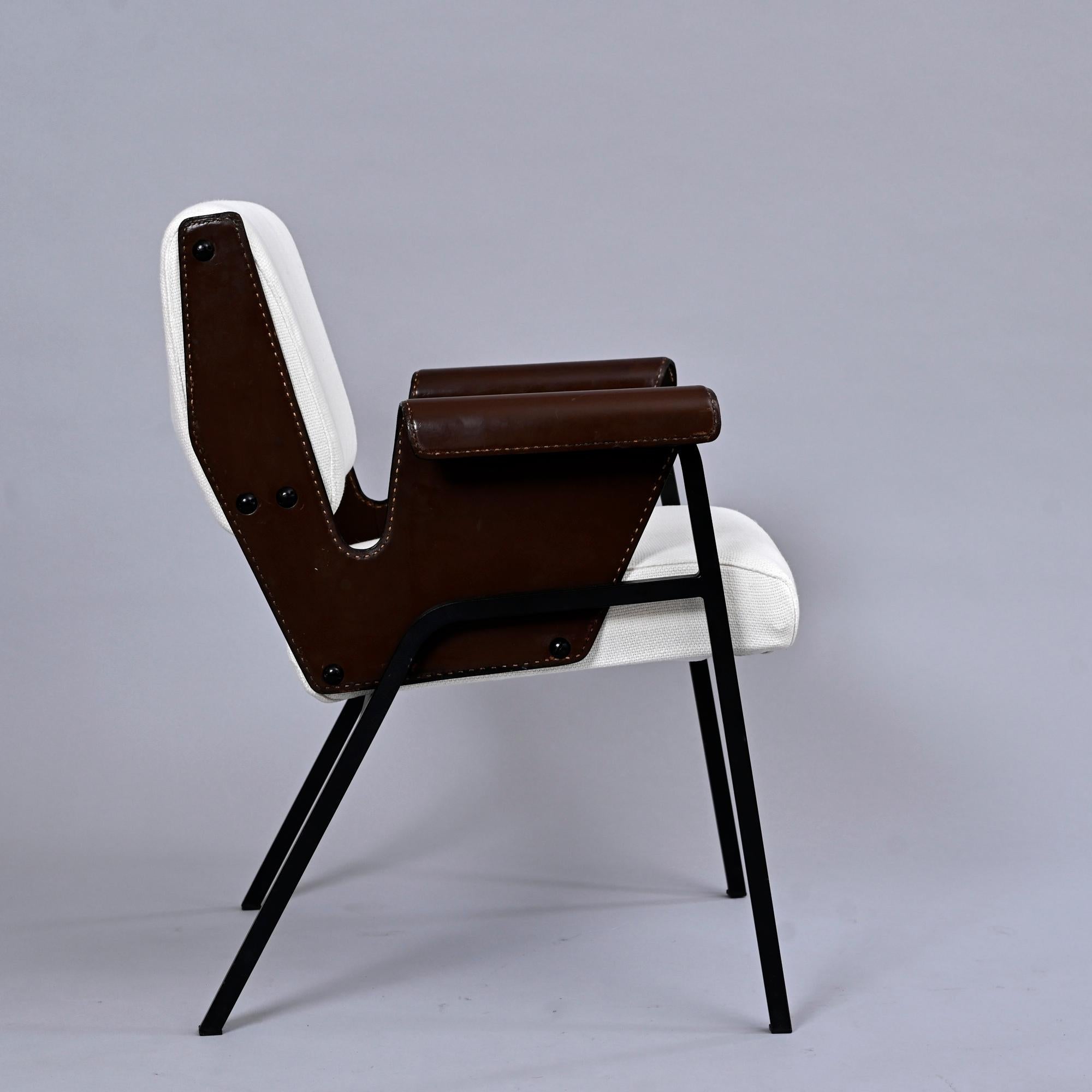Mid-20th Century Pair of Gustavo Pulitzer 'Albengo' Stitched Leather Chairs, C1950, Italy