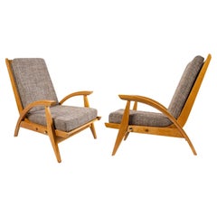 Pair of Guy Besnard Adjustable Armchairs, FreeSpan, 1950