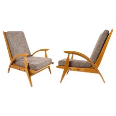 Pair of Guy Besnard Adjustable Armchairs, FreeSpan, 1950