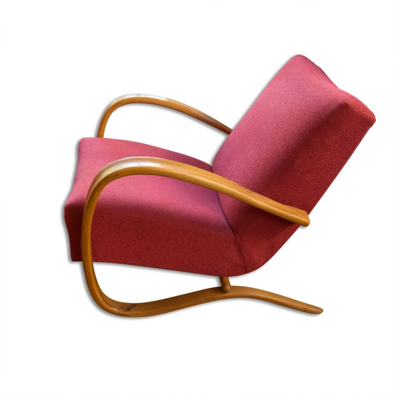 Pair of H-269 Armchairs Designed by Jindrich Halabala for UP Závody Brno 3