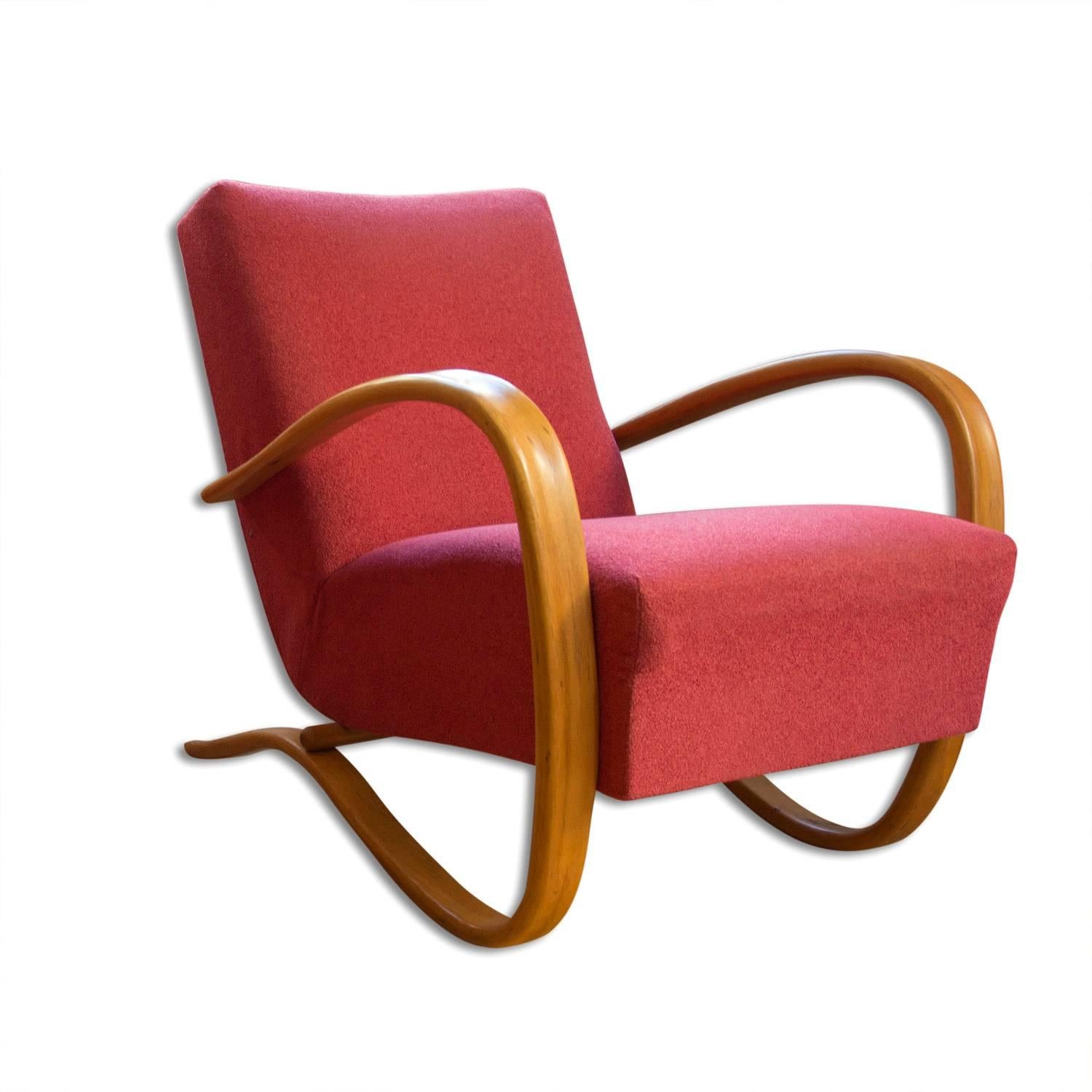 Pair of H-269 Armchairs Designed by Jindrich Halabala for UP Závody Brno 2