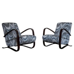 Pair of H-269 Lounge Chairs by Jindřich Halabala, Czech Republic 1930s