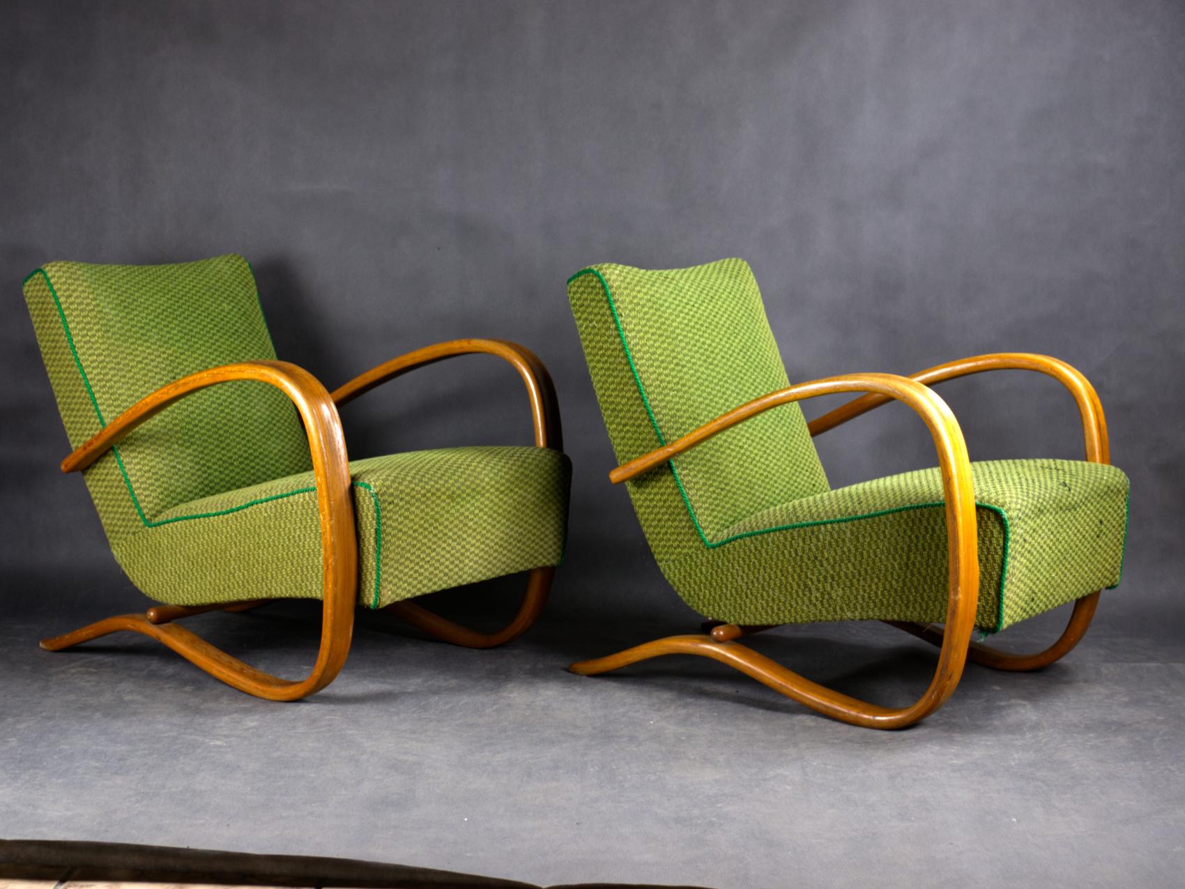Paar Loungesessel H 269 von Jindřich Halabala für Up Závody Brno, 1930er Jahre (Art déco) im Angebot