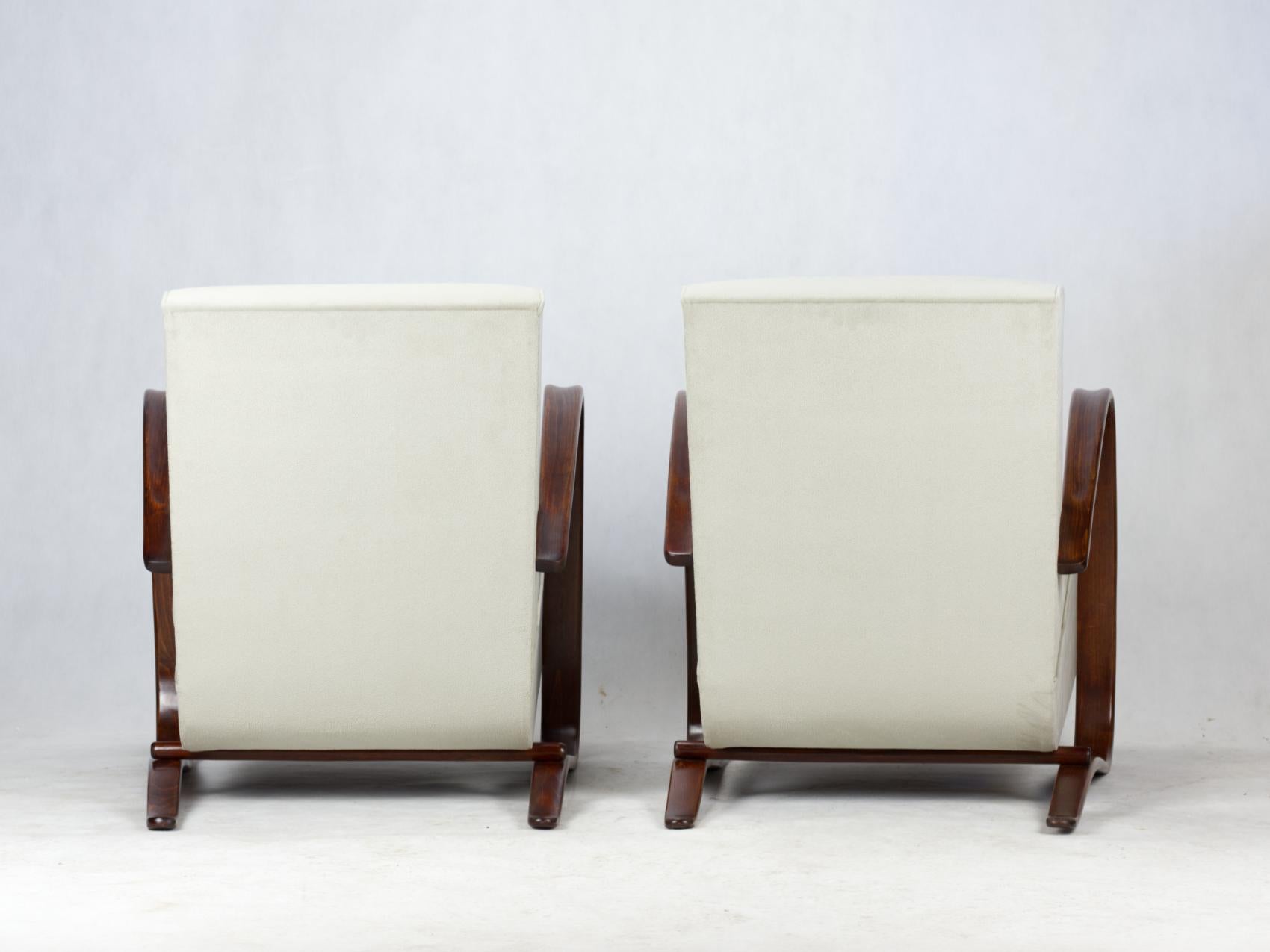 Pair of H 269 Lounge Chairs by Jindřich Halabala for Up Závody Brno, 1930s In Good Condition In Lucenec, SK