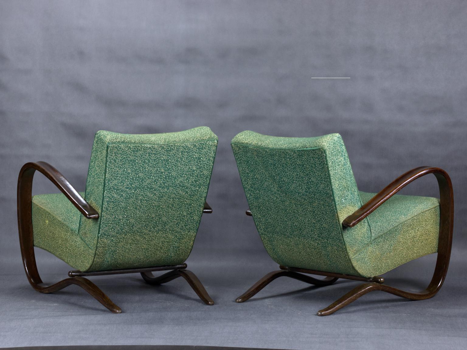Pair of H 269 Lounge Chairs by Jindřich Halabala for Up Závody Brno, 1930s In Good Condition In Lucenec, SK