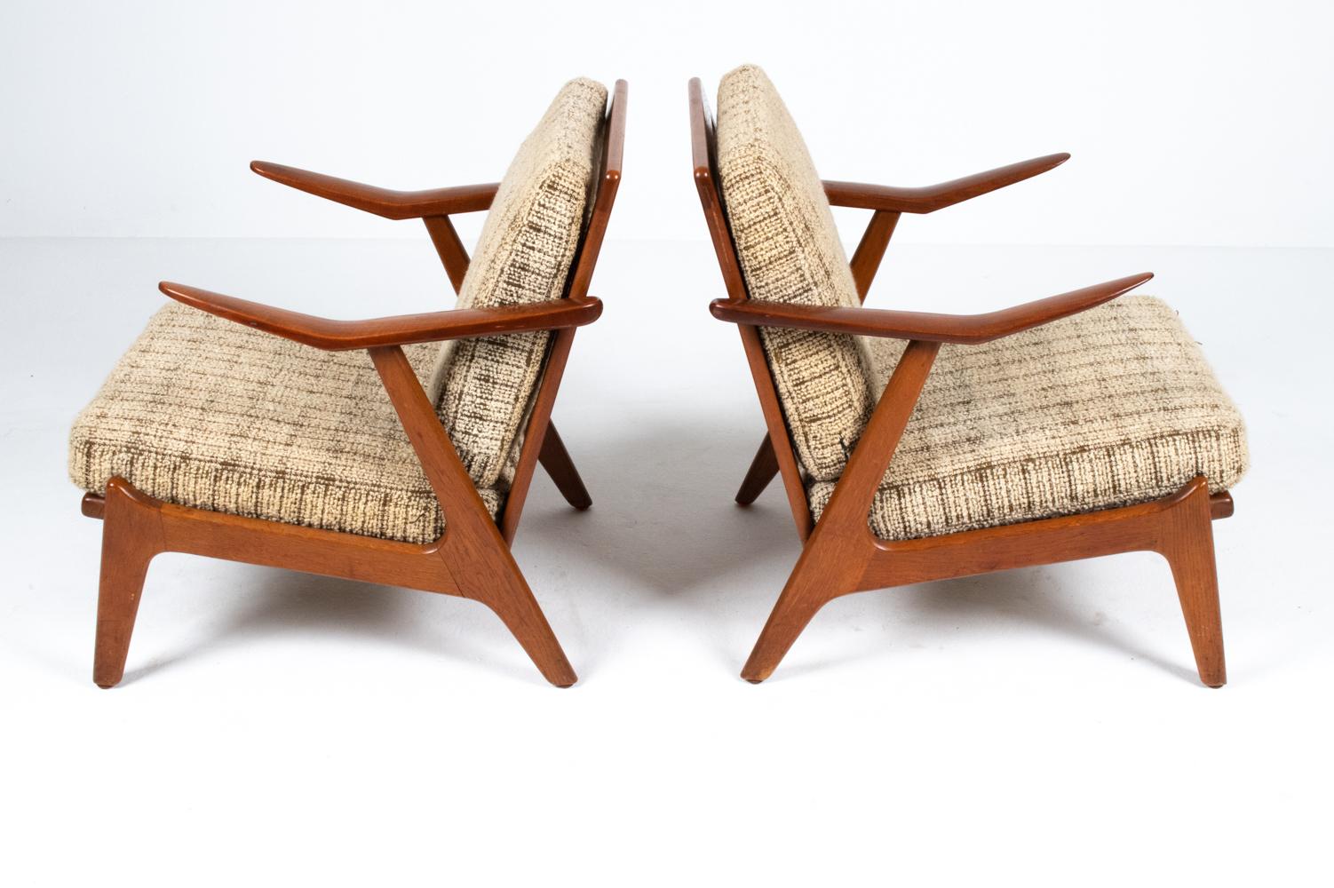 Paire de chaises longues en teck H. Brockmann-Petersen, vers les années 1960 en vente 1